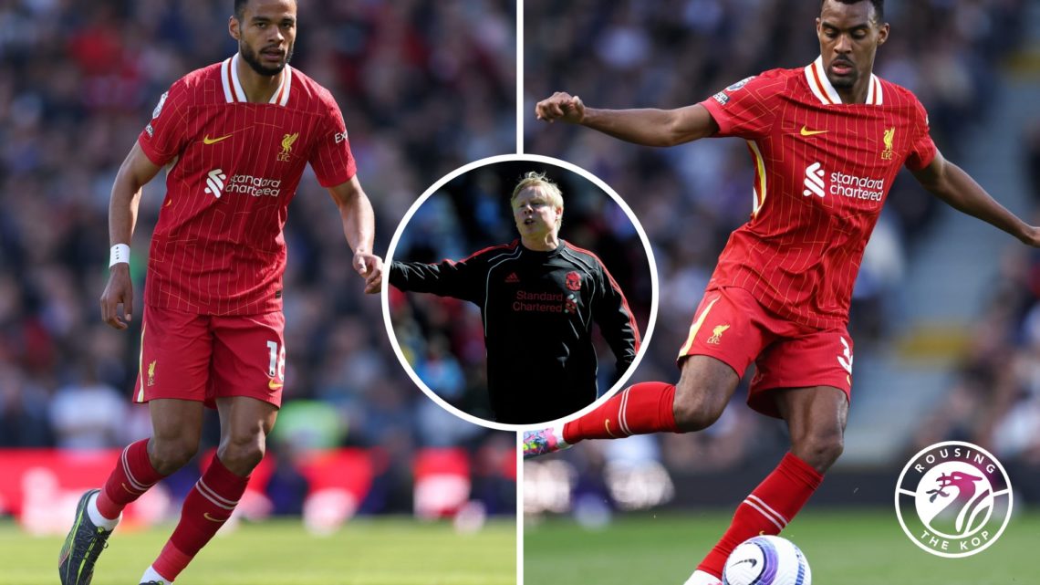 Photo showing Liverpool duo Cody Gakpo, Ryan Gravenberch and Anfield legend Sammy Lee