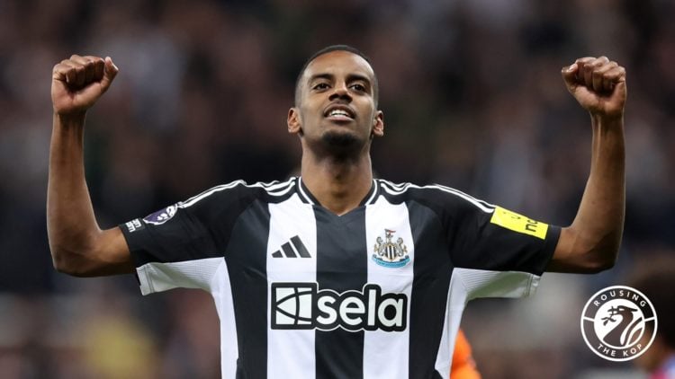 Newcastle United striker Alexander Isak celebrates