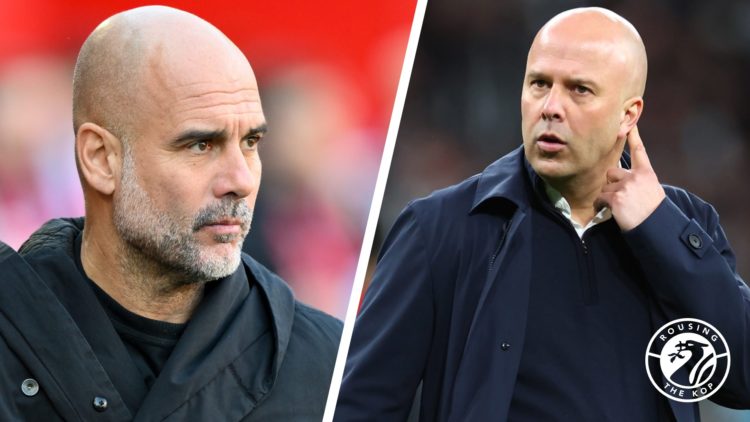 Pep Guardola and Arne Slot