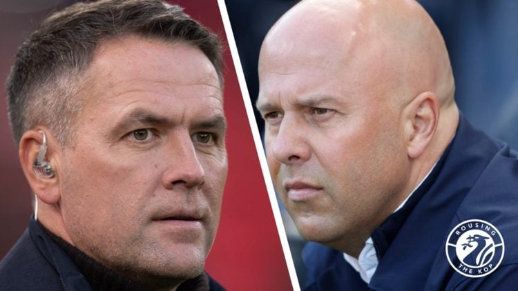 Pundit Michael Owen and Liverpool manager Arne Slot