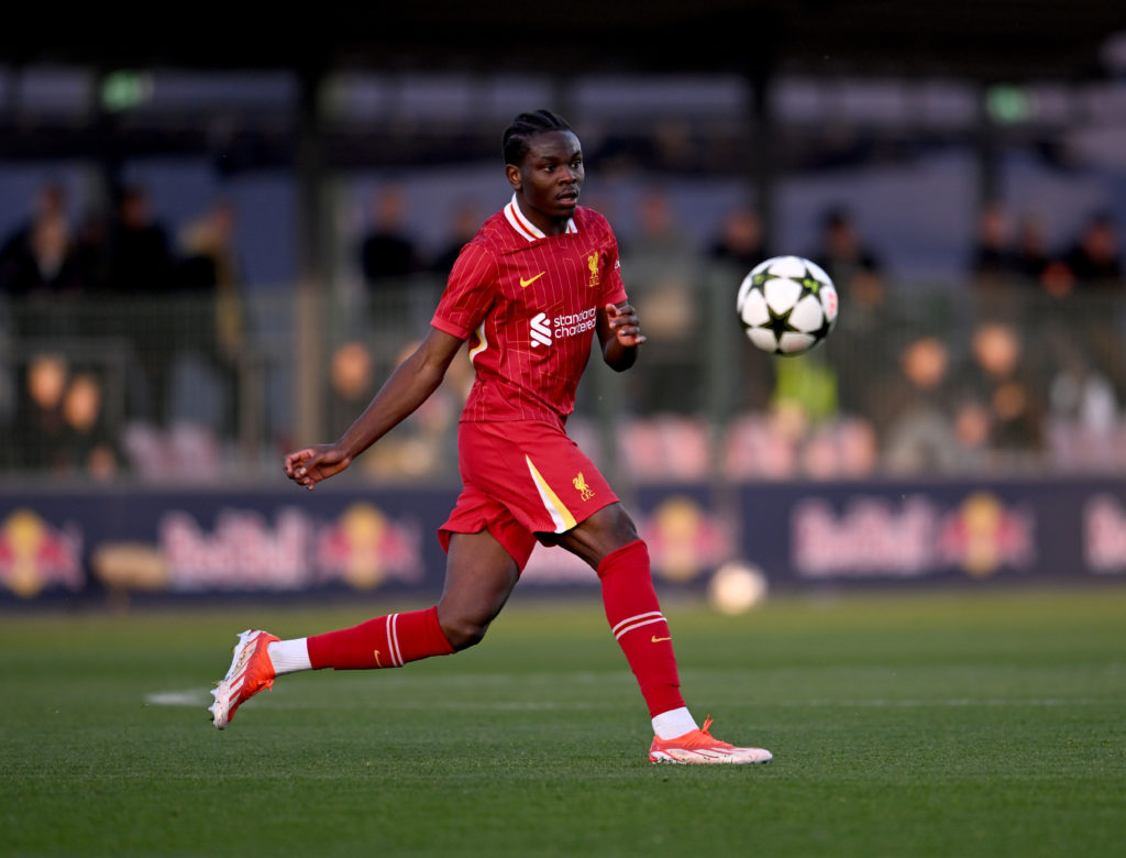 Wellity Lucky in action for Liverpool during their UEFA Youth League match against RB Leipzig.