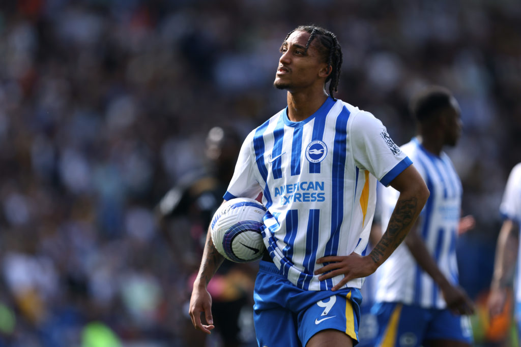 Joao Pedro pictured in action for Brighton in their Premier League clash against Leicester.