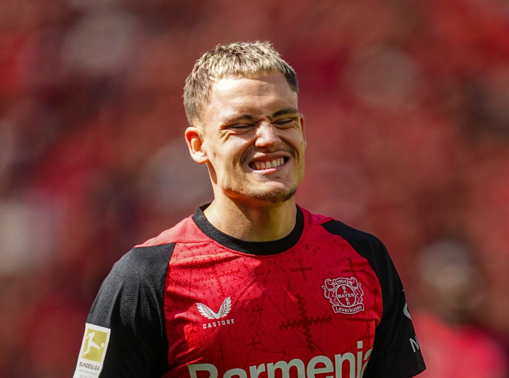 Florian Wirtz of Bayer 04 Leverkusen gestures during the 1.Bundesliga match between Bayer 04 Leverkusen and Borussia Dortmund at BayArena,