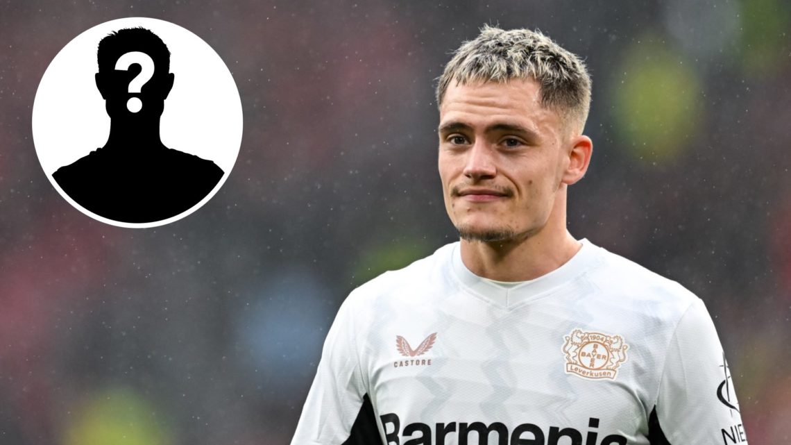 Bayer Leverkusen midfielder Florian Wirtz with a mystery player