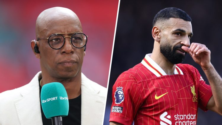 Left: Ian Wright workin as a pundit for ITV. Right: Mohamed Salah playing for Liverpool in the Premier League.