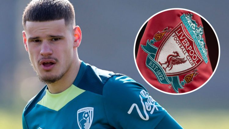 Milos Kerkez trains for Bournemouth. Liverpool FC corner flag flaps at Anfield ahead of an FA Cup tie with Southampton.