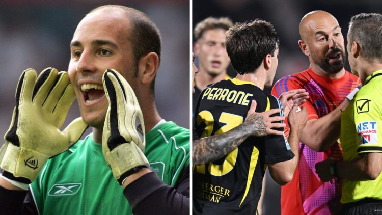 Liverpool goalkeeper Pepe Reina during a game against Tottenham at White Hart Lane. Como goalkeeper Pepe Reina argues with the referee after being ...