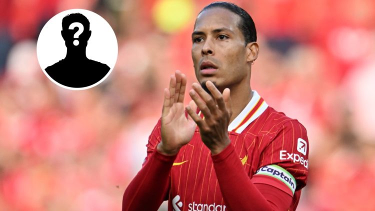Liverpool defender Virgil van Dijk with a mystery player insert