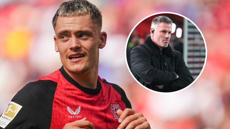 Bayer Leverkusen's Florian Wirtz in Bundesliga action against Borussia Dortmund. Jamie Carragher looks on ahead of the 2025 Carabao Cup final betwe...