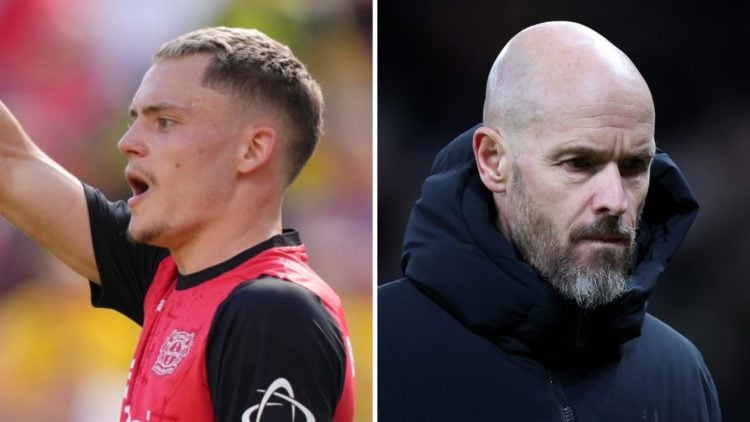 Florian Wirtz gives a thumbs up during Bayer Leverkusen's Bundesliga match against Borussia Dortmund. Erik ten Hag looks downcast after Manchester ...