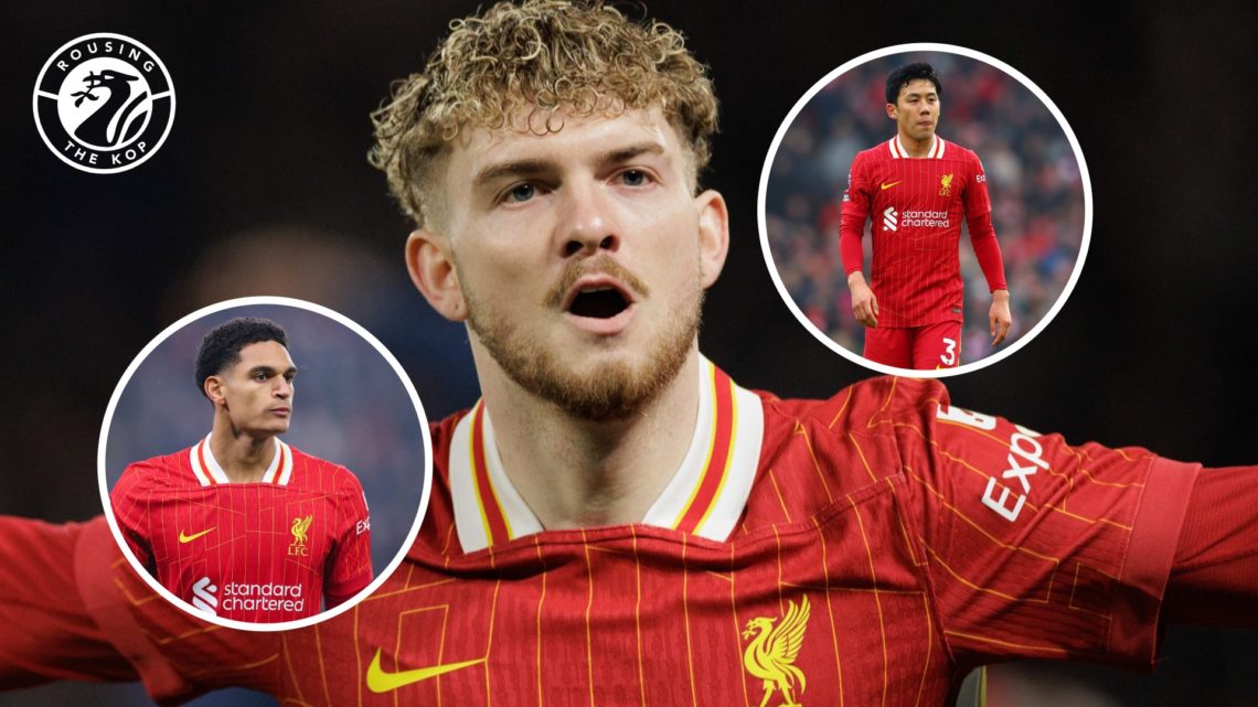 Harvey Elliott celebrates scoring for Liverpool against PSG in the Champions League. Jarell Quansah in Champions League action for Liverpool. Watar...