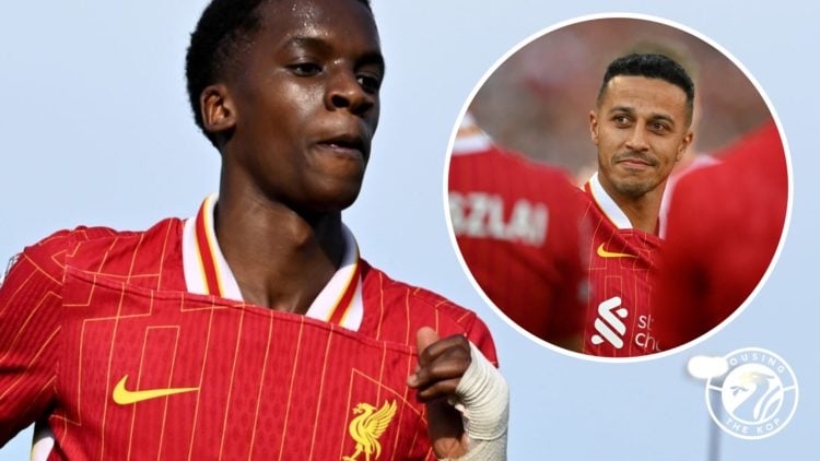 Trey Nyoni runs while in action for Liverpool's U21s. Liverpool midfielder Thiago Alcantara smiles as he's clapped by teammates in a guard of honou...