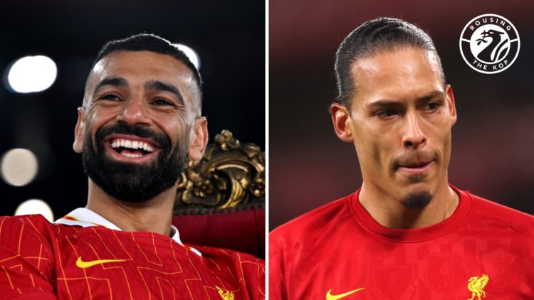 Mohamed Salah sits on a throne at Anfield as he celebrates signing a new Liverpool contract. Virgil van Dijk deep in thought as he warms up for Liv...