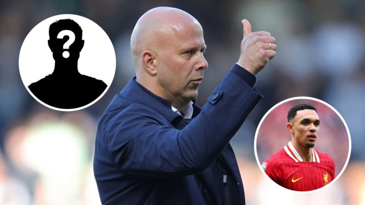 Arne Slot gives a thumbs up to supporters after Liverpool against Fulham. Trent Alexander-Arnold in action for Liverpool against Southampton. Myste...