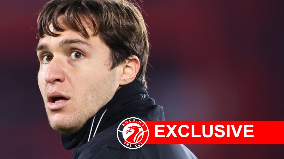 Federico Chiesa looks on before Liverpool's Premier League clash against Nottingham Forest.