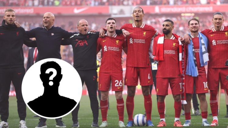 Liverpool team. Inset, mystery player.