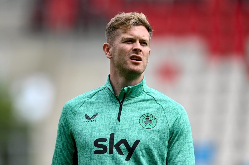 Republic of Ireland centre-back Nathan Collins pictured during a training session in Luxembourg.