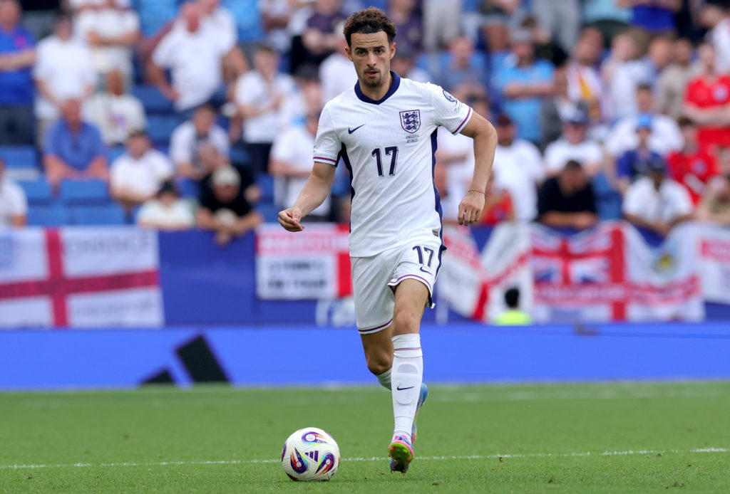 Curtis Jones of England on the ball during the FIFA World Cup 2026 European Qualifier match between Andorra and England at RCDE Stadium