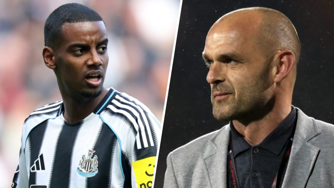 Left: Alexander Isak pictured in action for Newcastle during their Premier League game against Everton. Right: Former Liverpool ace Danny Murphy pi...