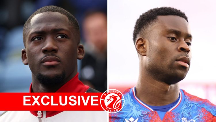 Ibrahima Konate walks out ahead of Leicester City vs Liverpool in the Premier League. Crystal Palace's Marc Guehi in action against Stockport Count...