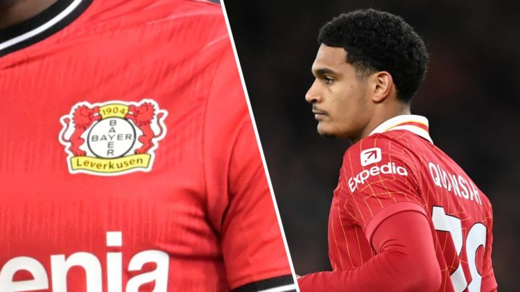 Edmond Tapsoba of Bayer Leverkusen in action against Union Saint Gilloise in the UEFA Europa League. Liverpool defender Jarell Quansah during the 2...
