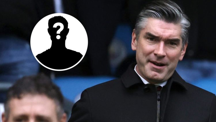 Main: Richard Hughes pictured in the stands watching Liverpool. Insert: Mystery player.
