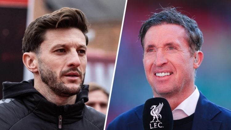 Left: Adam Lallana pictured before Southampton's Premier League game against Nottingham Forest. Right: Robbie Fowler presenting for LFCTV