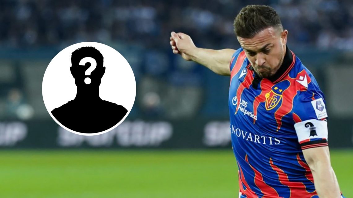 Main: Xherdan Shaqiri pictured in action for Basel. Insert: Mystery player.