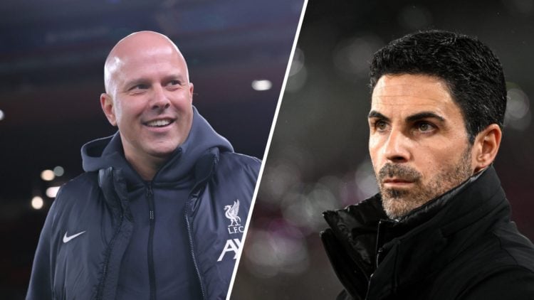 Arne Slot, manager of Liverpool, during the UEFA Champions League 2024/25 UEFA Champions League 2024/25 Round of 16 Second Leg match between Liverp...