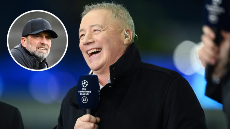 Main: Ally McCoist reporting for BT Sport in the Champions League. Inset: Jurgen Klopp reacting during a game between Liverpool and Fulham.