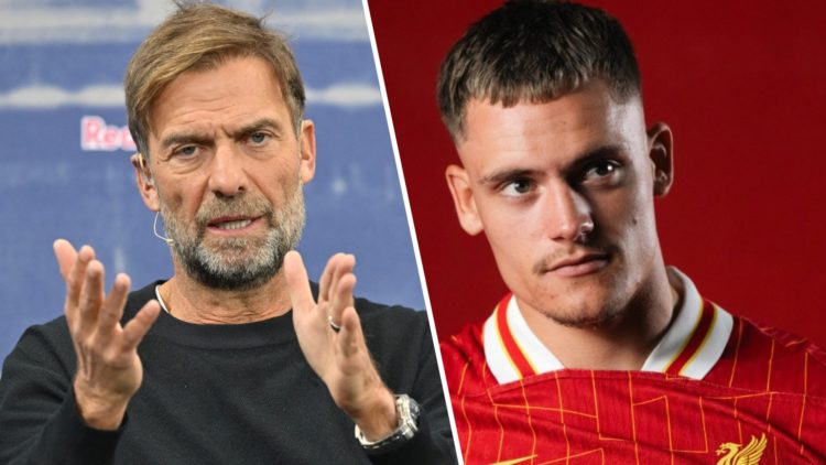 Jurgen Klopp Red Bull's new "Global Head of Soccer" is interviewed at a press presentation in Salzburg, Austria. Florian Wirtz being announced as a...