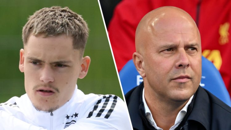 Florian Wirtz trains with the German national team. Arne Slot looks on from the bench during Liverpool's Premier League clash with Brighton at the ...