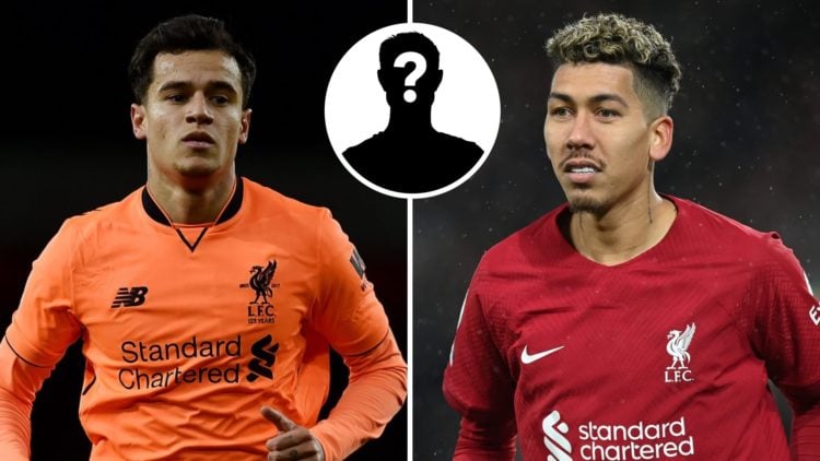 Phillipe Coutinho in action for Liverpool against Arsenal. Roberto Firmino in action for Liverpool against Manchester United. Inset: Mystery player