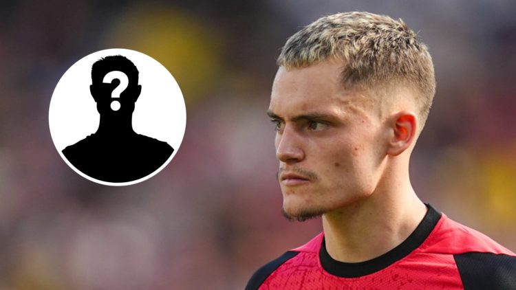 Main: Florian Wirtz pictured in action for Bayer Leverkusen. Insert: Mystery player