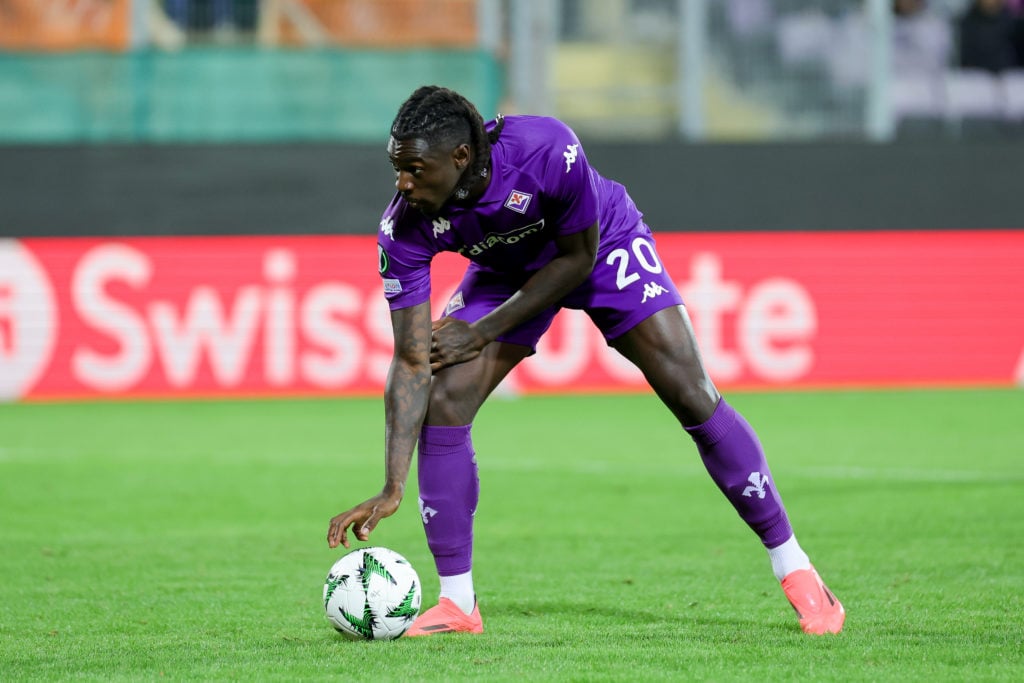 Moise Keane of ACF Fiorentina during the Conference League match between ACF Fiorentina and The New Saints, on October 3 , 2024 at Stadium Artemio Franchi