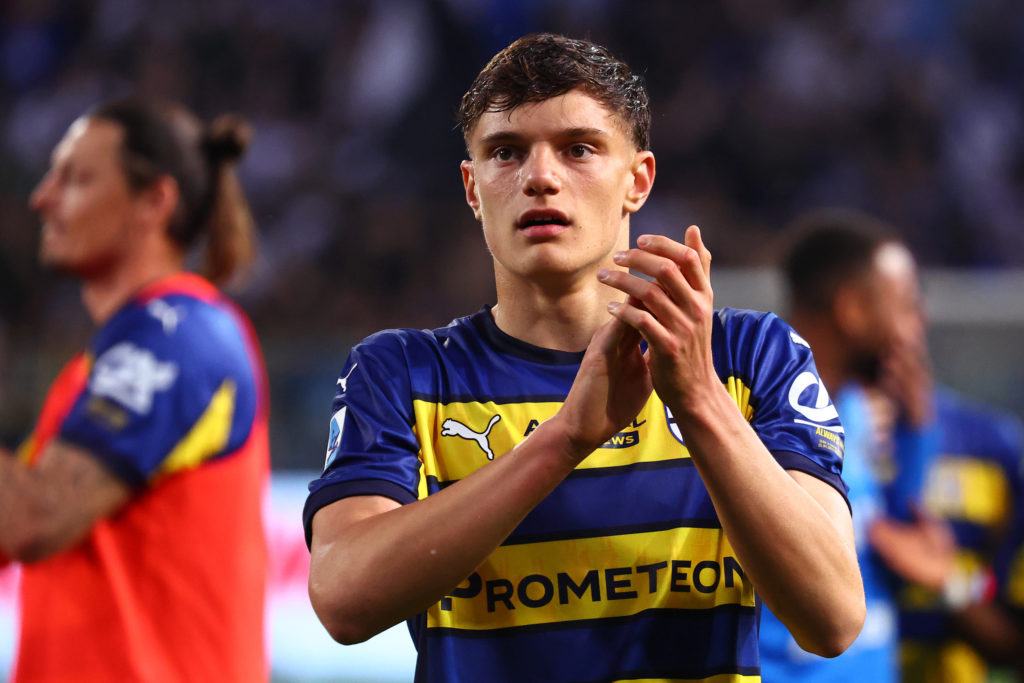 Parma defender Giovanni Leoni applauds after the Serie A match between Parma and Inter at the Stadio Ennio Tardini.