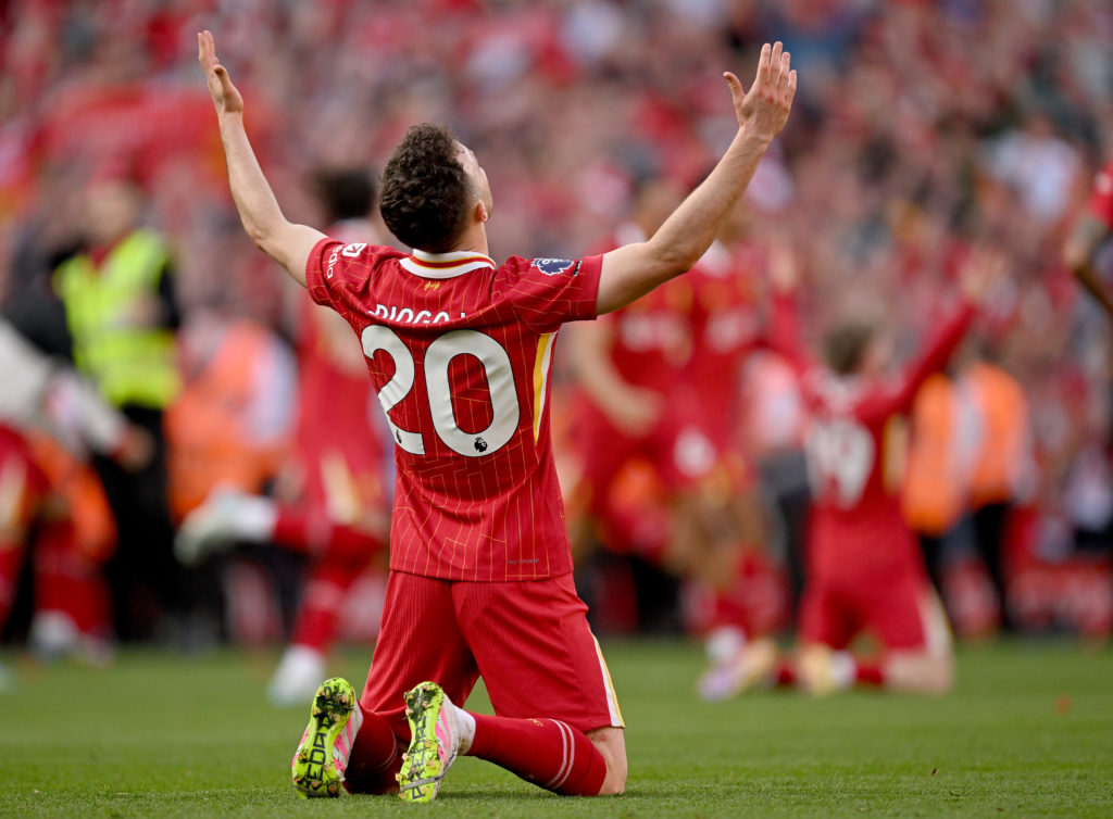 Diogo Jota pictured during a Premier League game between Liverpool and Tottenham Hotspur.