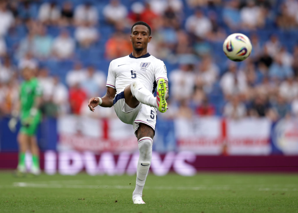 Ezri Konsa pictured playing for England in their World Cup Qualifers.