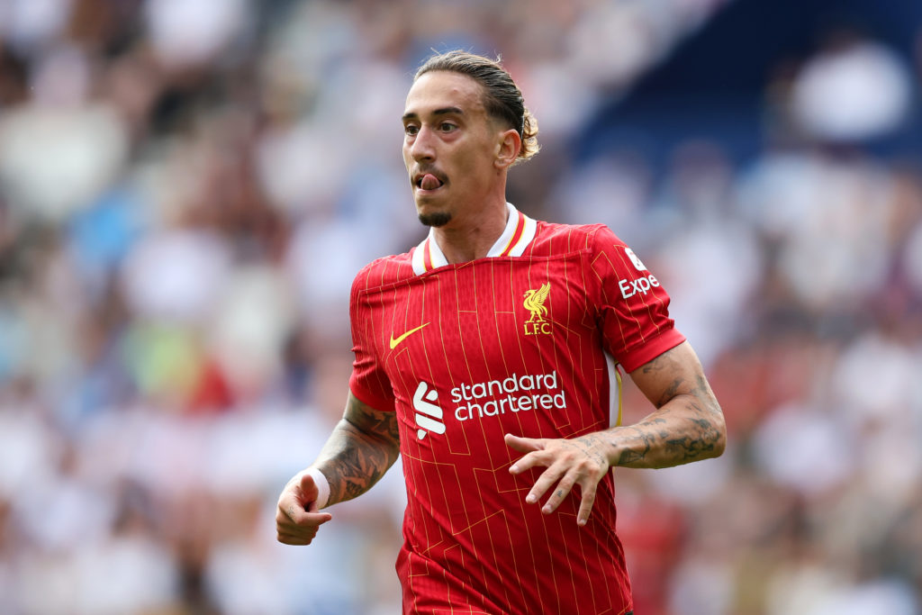 Kostas Tsimikas in action for Liverpool during their pre-season friendly against Preston North End.