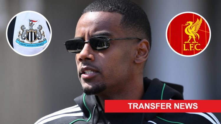 Alexander Isak arrives for Newcastle United's Premier League match against Everton at St James' Park. Newcastle United badge close-up pictured on 2...