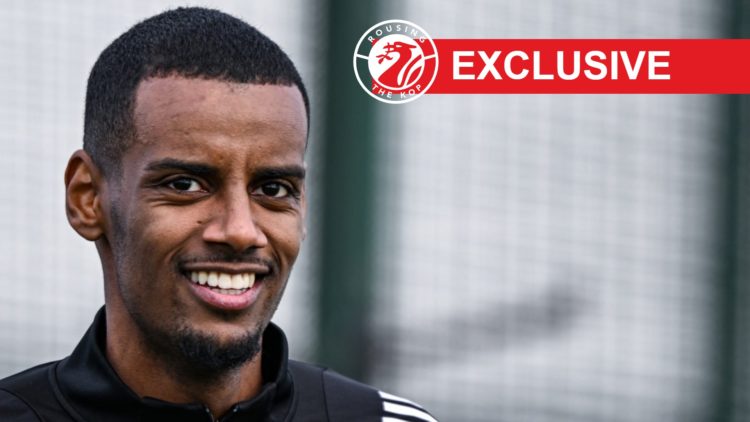 Newcastle United striker Alexander Isak pictured during a training session.