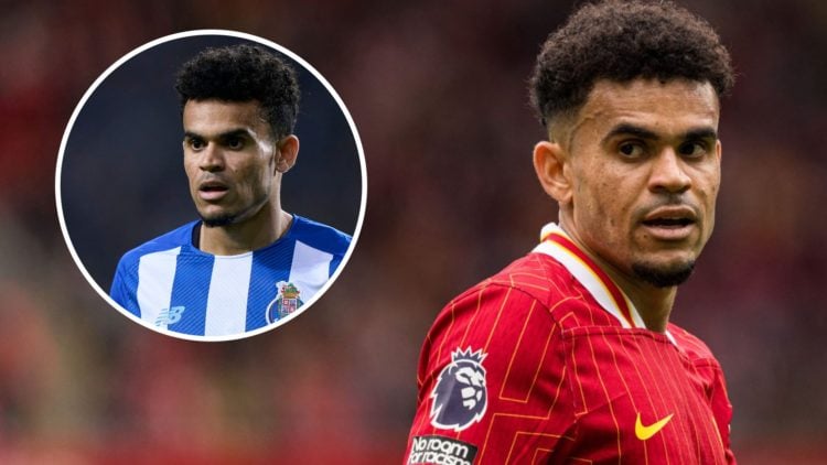 Luis Diaz in action for Liverpool during their Premier League game against West Ham United at Anfield. Luis Diaz pictured while playing for Porto i...