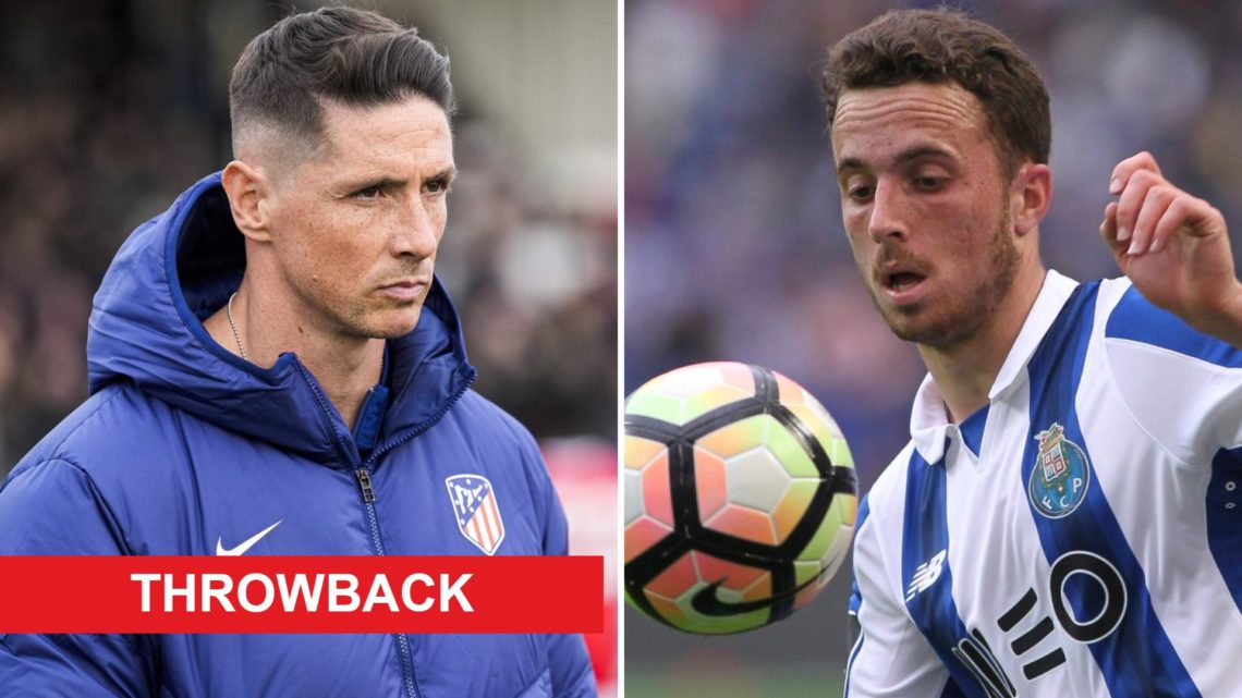 Atletico Madrid U19s coach Fernando Torres watches on during his team's UEFA Youth League match against AZ Alkmaar. Diogo Jota of FC Porto on the b...