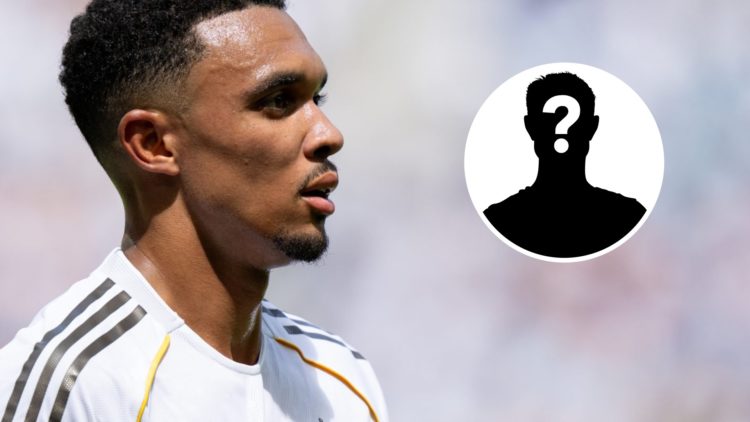 Main: Trent Alexander-Arnold pictured playing for Real Madrid. Insert: Mystery player.