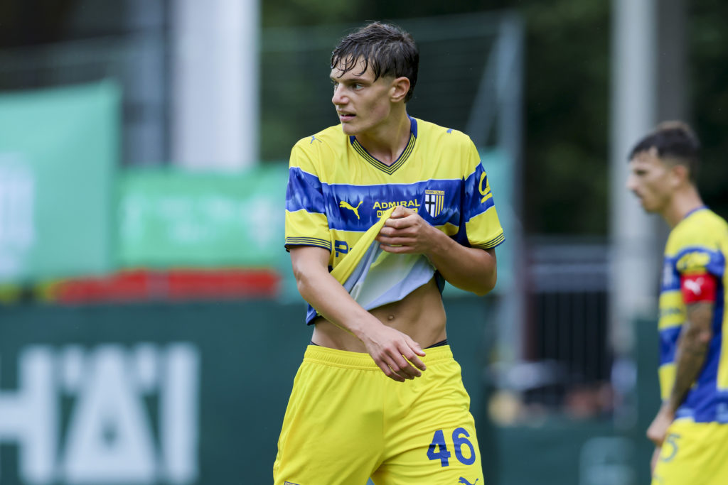 Parma's Giovanni Leoni in action during a pre-season friendly against Werder Bremen.