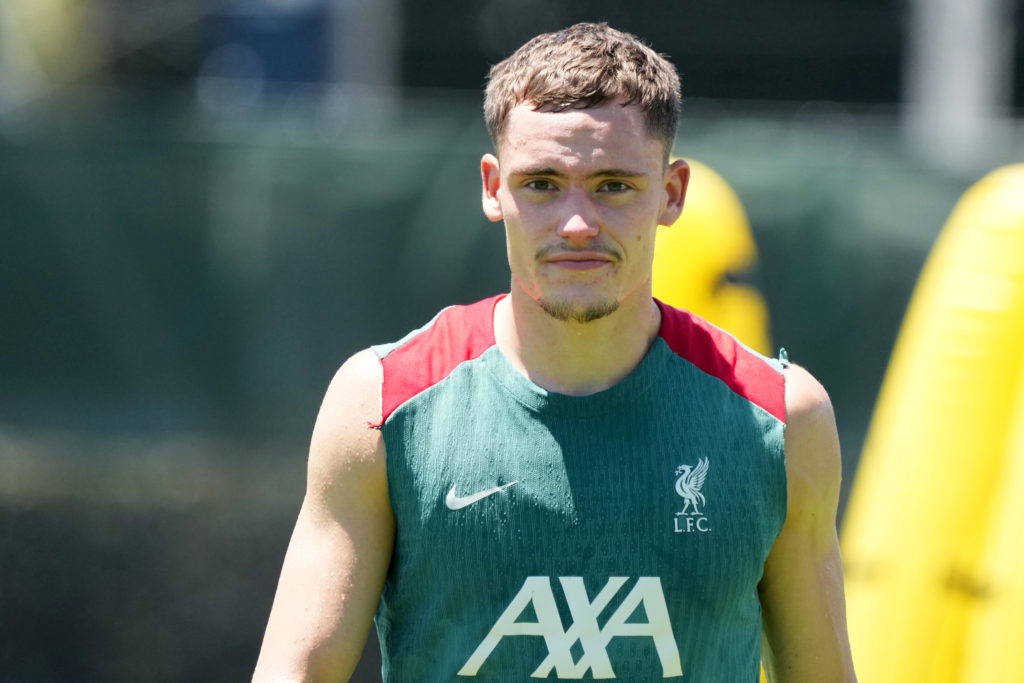 Florian Wirtz trains with Liverpool during pre-season in Chiba, Japan.
