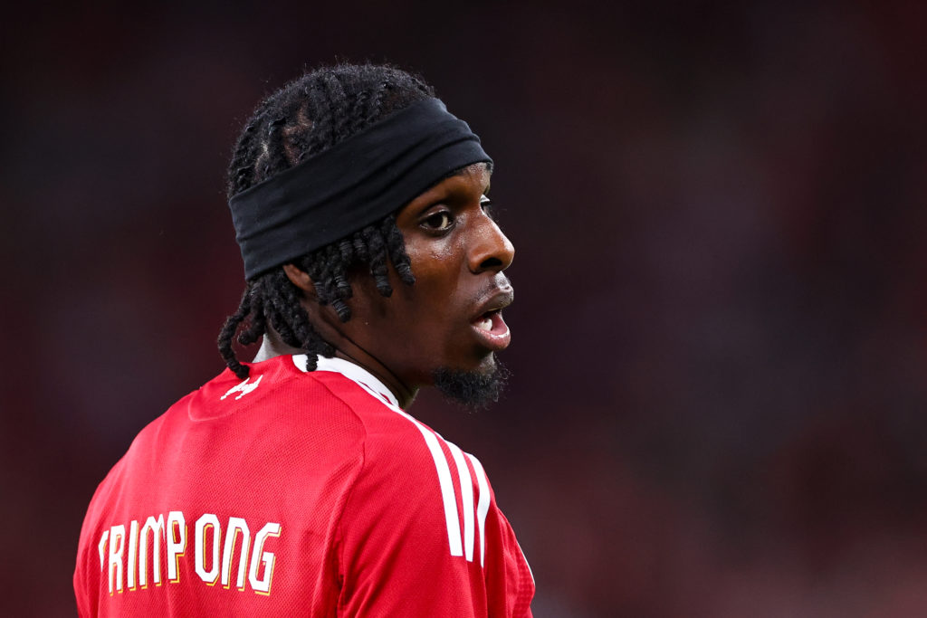 Jeremie Frimpong of Liverpool during the pre-season friendly match between Liverpool v Athletic Club Bilbao at Anfield