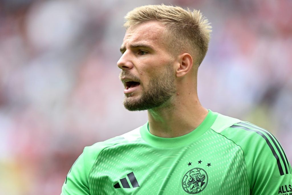 Ajax goalkeeper Vitezslav Jaros shouts during the friendly match between Ajax and AS Monaco