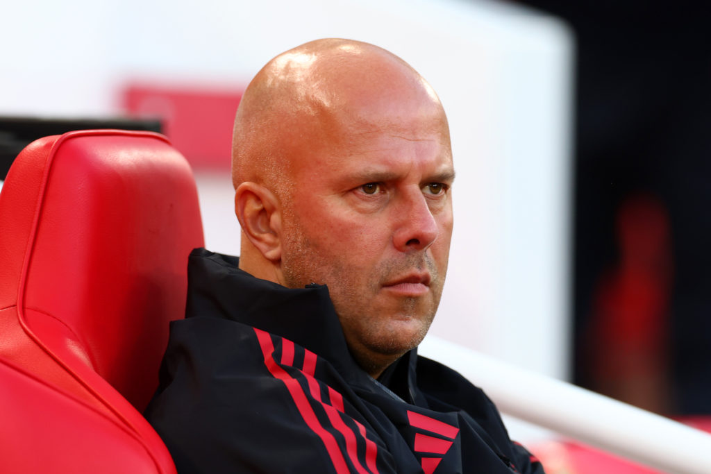 Liverpool coach Arne Slot looks on during the pre-season friendly match between Liverpool v Athletic Club Bilbao at Anfield