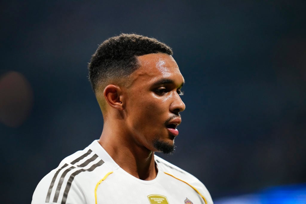 Trent Alexander-Arnold right-back of Real Madrid and England during the La Liga EA Sports match between Real Madrid CF and CA Osasuna at Estadio Santiago Bernabeu
